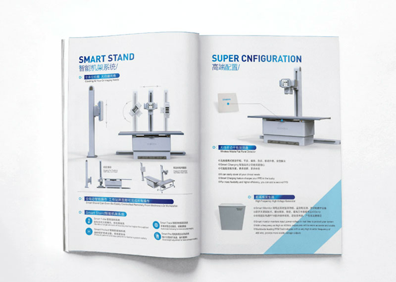 医疗器械宣传册策划设计，每页有UV工艺的宣传册
